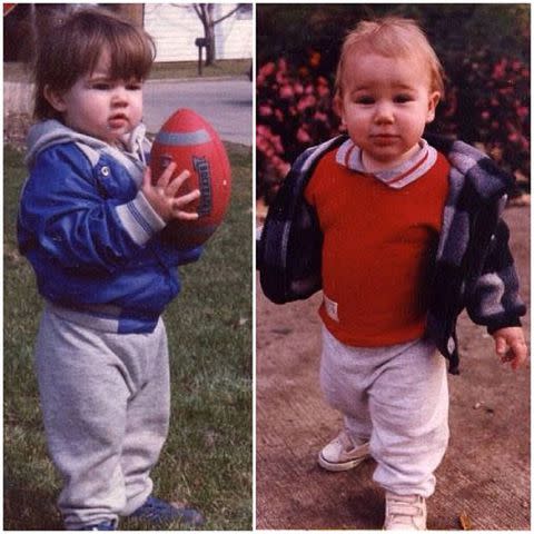 <p>Travis Kelce/Instagram</p> Jason and Travis Kelce's baby photos