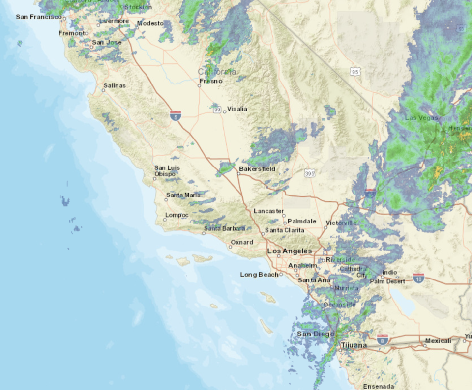 The National Weather Service tracks shifting weather patterns across Southern California, Jan. 10, 2023.<span class="copyright">National Weather Service</span>