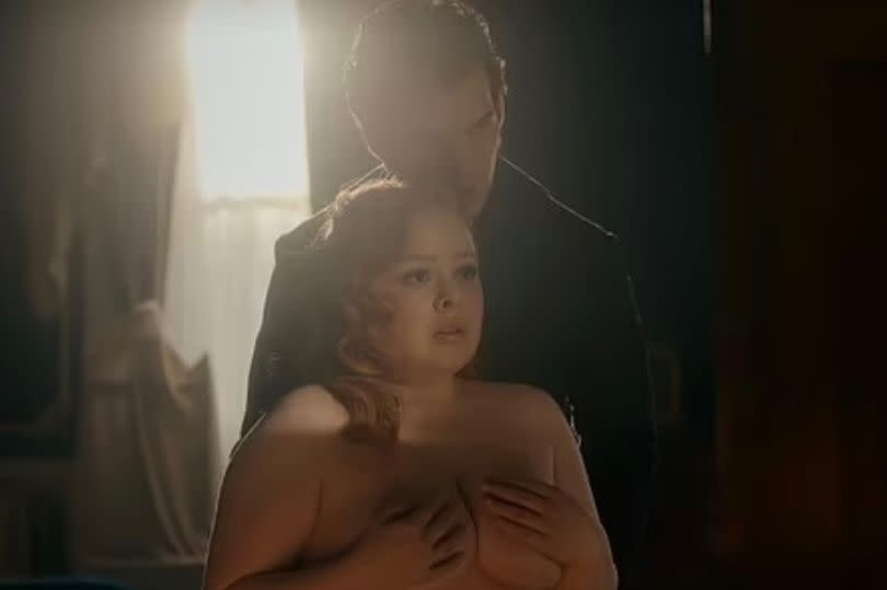 TV GRAB 
Nicola Coughlan goes fully nude in Bridgerton's raciest scene yet - as she slams bodyshamers