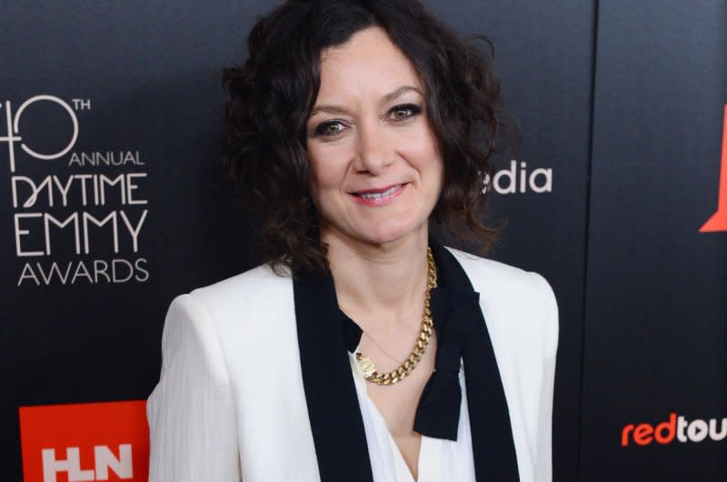 Sara Gilbert arrives for the the National Academy of Television Arts & Science's Daytime Emmy Awards at the the Beverly Hilton in Beverly Hills, Calif., in2013. File Photo by Jim Ruymen/UPI