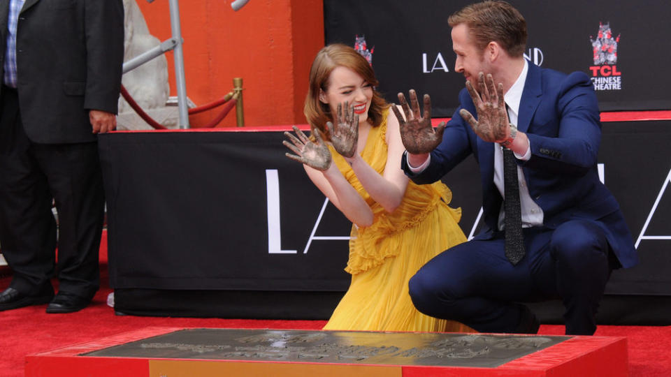 Emma Stone und Ryan Gosling hatten im TCL Chinese Theater sichtlich Spaß