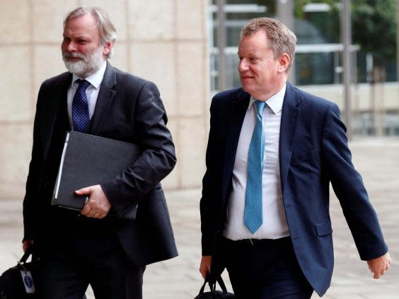 British negotiator David Frost (right) arrives at the European Commission. Negotiators have been unable to meet during the pandemic (Reuters)