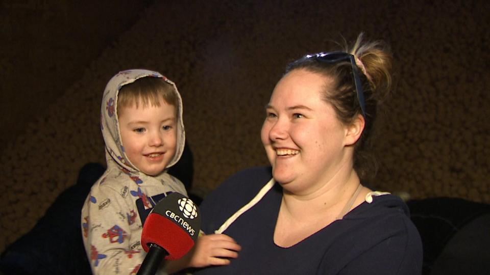 Alyssa May and her son Wyatt went to the event to fill up on locally grown potatoes.