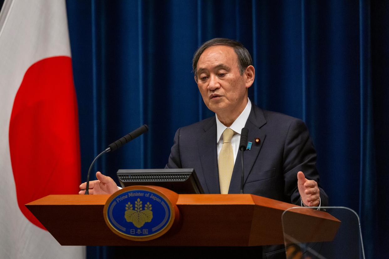 Yoshihide Suga has declared a third state of emergency in Tokyo (Getty Images)