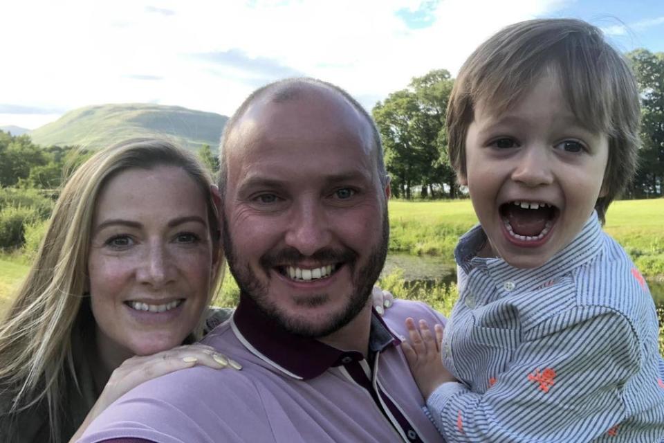 Rachael Bland with son Freddie, three, and Steve (Steve Bland)