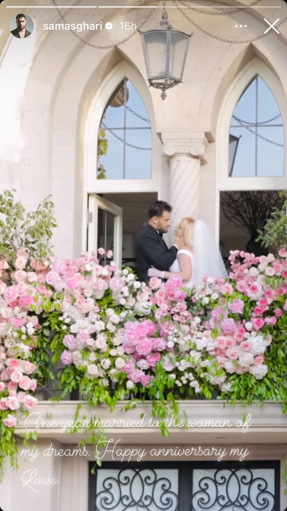 Sam Asghari shared clips from his and Britney Spears’ wedding last year (Instagram/Sam Asghari)