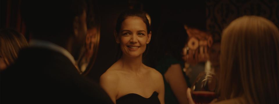 Katie Holmes writes, directs and stars as a food critic stuck with a stranger at a double-booked Airbnb in the romance "Alone Together."