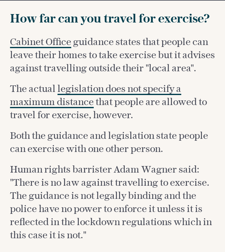 How far can you travel for exercise?