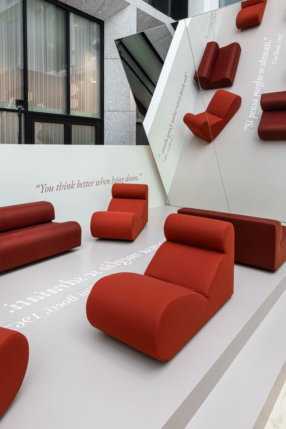 loro piana chairs red salone