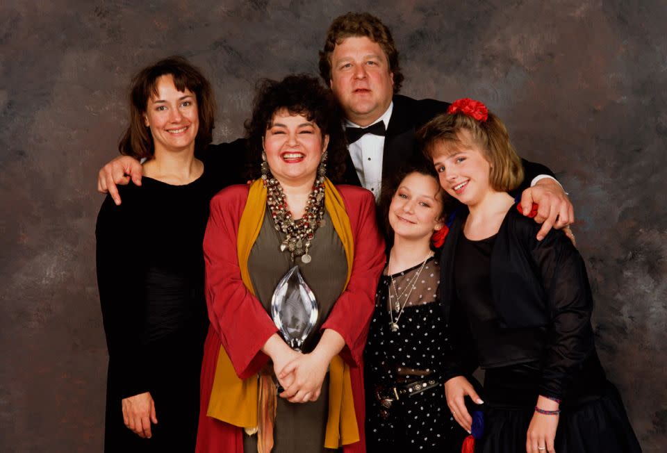 The Roseanne cast at the People Choice Awards in 1989. Source: Getty