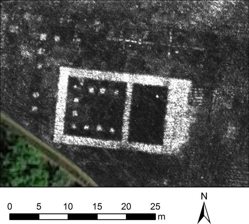 A slice of Ground Penetrating Radar data from the ancient Roman city of Falerii Novi