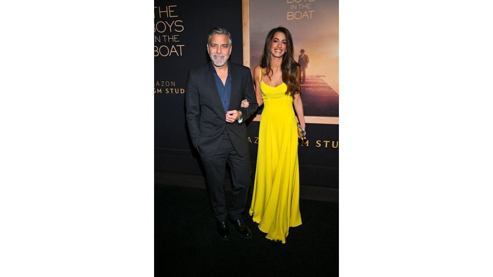 George Clooney and Amal Clooney at the Los Angeles premiere of "The Boys in the Boat" held at the Samuel Goldwyn Theater on December 11, 2023 in Beverly Hills, California.