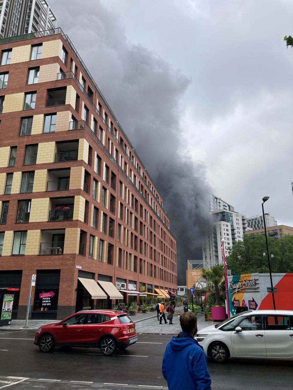 Southwark Playhouse have offered to take anyone in who has been evacuated from the fire (via REUTERS)