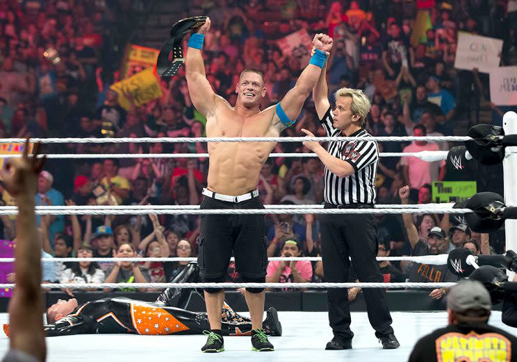 John Cena loves being a part of the WWE. (Photo: Suzanne Cordeiro/Corbis via Getty Images)