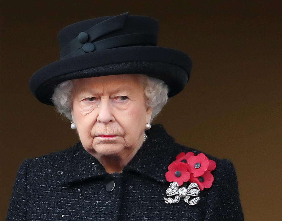 Queen Elizabeth wearing black upset