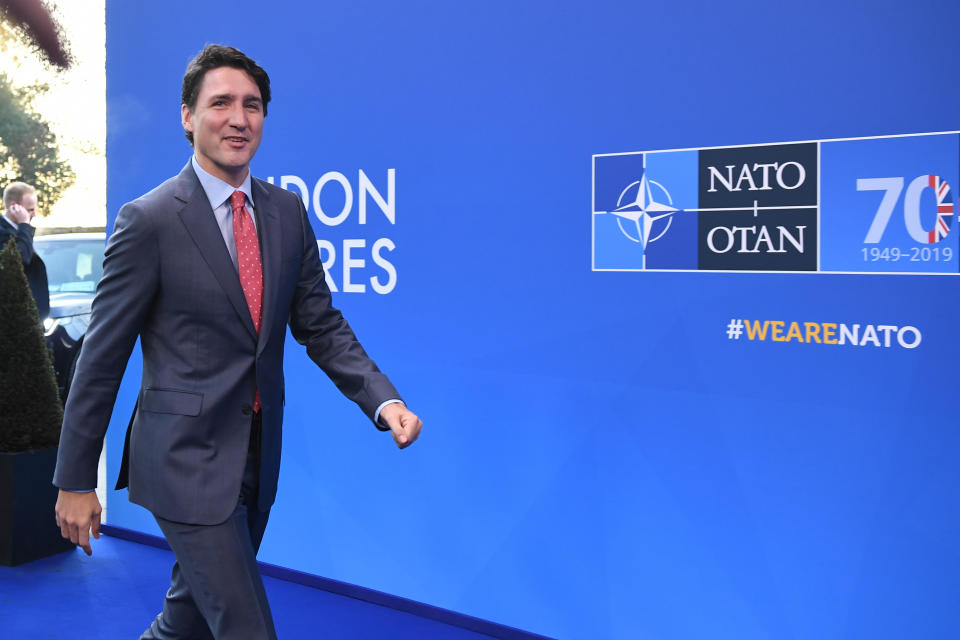 Prime Minister of Canada, Justin Trudeau arrives for the annual Nato heads of government summit at The Grove hotel in Watford, Hertfordshire. PA Photo. Picture date: Wednesday December 4, 2019. See PA story POLITICS Nato. Photo credit should read: Chris J Ratcliffe/PA Wire