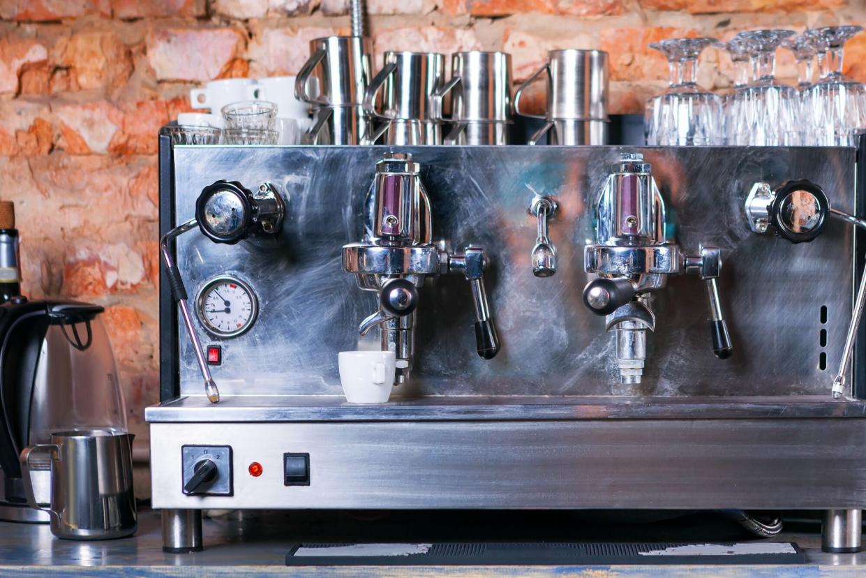 Traditional espresso coffee machine