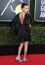 <p>The actress wore custom Calvin Klein to the Golden Globes in January 2018.</p>