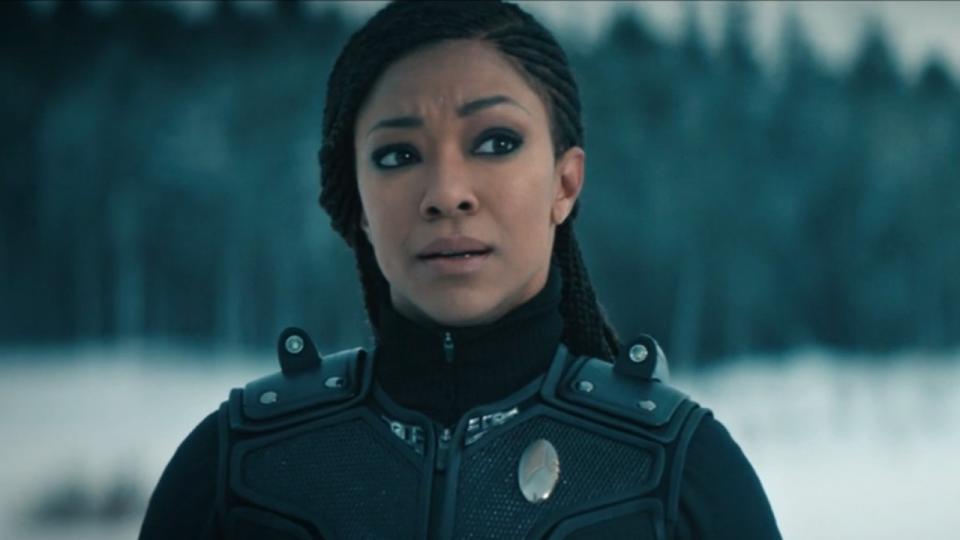 Michael Burnham standing in the snow on Star Trek: Discovery on Paramount+