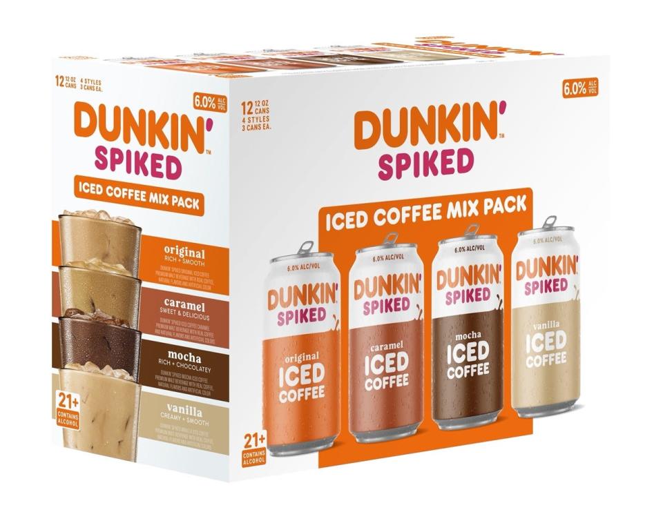 The Dunkin’ line includes Spiked Iced Coffees and Spiked Iced Teas.