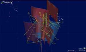 Foley Mine Target - Phase 1 DDH (yellow traces)