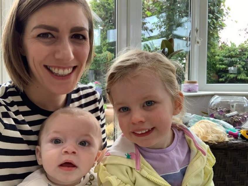 Lauren Rooney's toilet issues were so extreme she was scared to leave the house, pictured here with her two children. (Supplied)