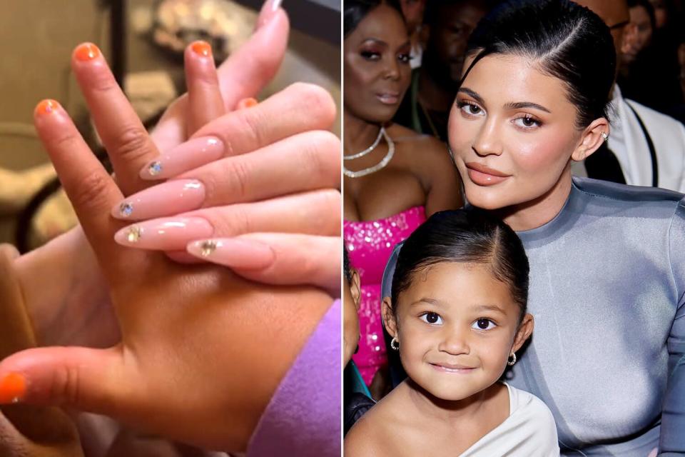 Kylie Jenner holding Stormi's hand on TikTok; Stormi Webster and Kylie Jenner attend the 2022 Billboard Music Awards