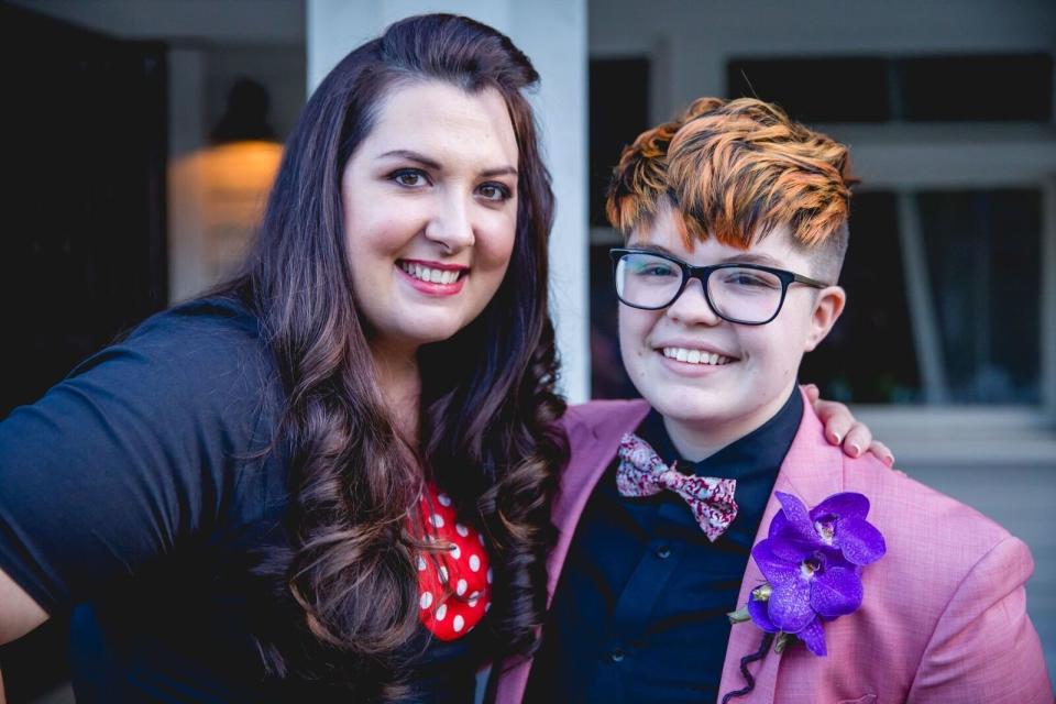Rowan Berry (right) and date at last year's Queer Prom. (Photo: Courtesy of Rowan Berry)