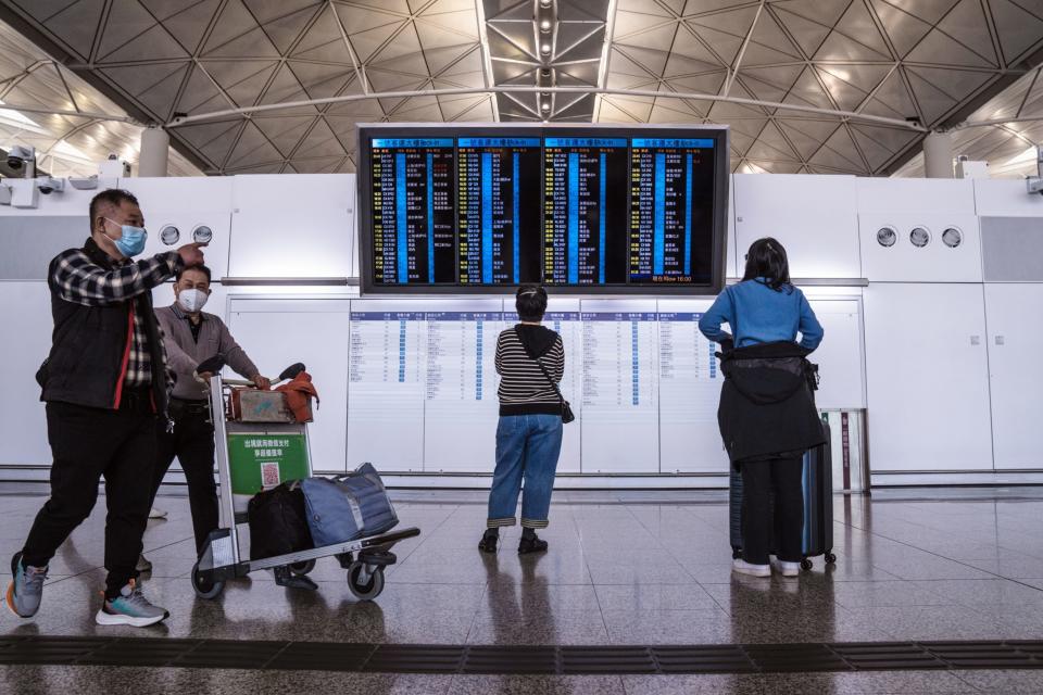 At Hong Kong International Airport, the workforce is one-third smaller at the end of 2022 than when Covid began. Photographer: Lam Yik/Bloomberg