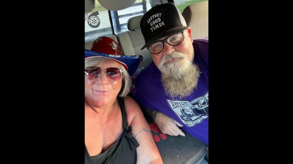 Spouses Pam and Roger Maag, of Marion County, are pictured together on July 4, 2023. Pam Maag initially sent a document to a reporter at the Marion County Record revealing that a local restaurant owner had a suspended driver’s license.