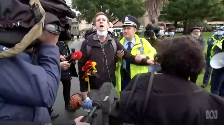 Black Lives Matter protesters have been arrested in Sydney, including organiser Paddy Gibson, according to the ABC. Source: ABC