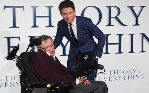 Eddie Redmayne starred as Professor Hawking in the 2014 film The Theory Of Everything - Credit: James Shaw/REX/Shutterstock 