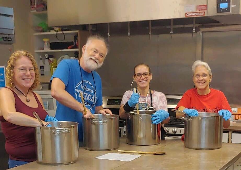 The July Stone Soup Team: Jen Stark, Michael Bjerke, Rainelle Jones, and April Dixon.