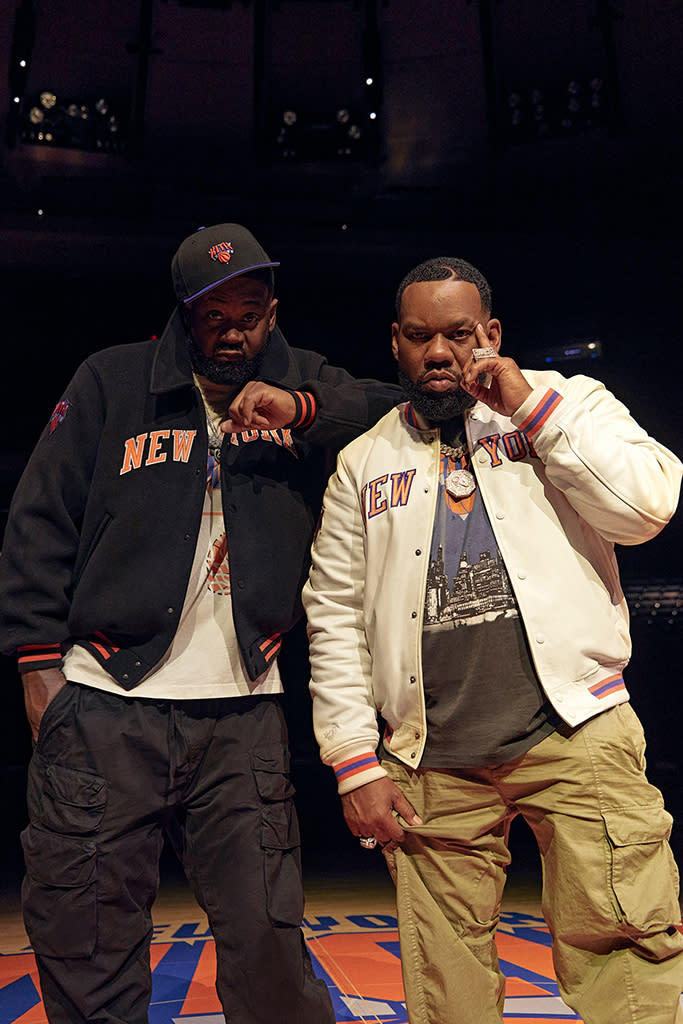 Ghostface Killah (L) and Raekwon of Wu-Tang Clan in selections from the Kith for Knicks collection. - Credit: Courtesy of Kith