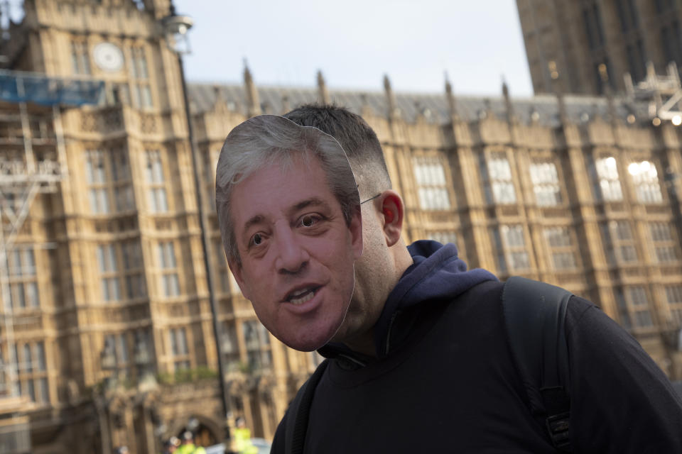 Pro Brexit anti European Union Leave protesters demonstrating in Westminster on what, prior to another Brexit Day extension, would have been the day the UK was scheduled to leave the EU, and instead political parties commence campaigning for a General Election, and leader of the house John Bercow stood down on 31st October 2019 in London, England, United Kingdom. Brexit is the scheduled withdrawal of the United Kingdom from the European Union. Following a June 2016 referendum, in which 51.9% of participating voters voted to leave. (photo by Mike Kemp/In Pictures via Getty Images)