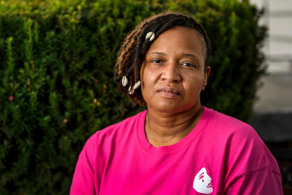 Mariama Wilson, Pigeon Township Trustee and local anti-gun violence activist, poses for a portrait in Evansville, Ind., Tuesday, Sept. 15, 2020.