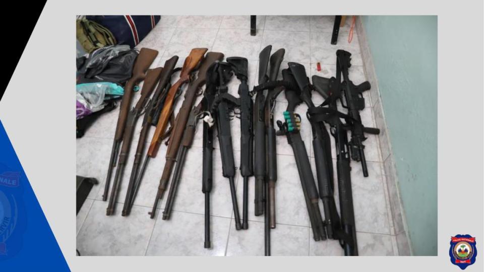 Authorities in Haiti displayed firearms allegedly used in the plot to assassinate Haitian President Jovenel Moïse.