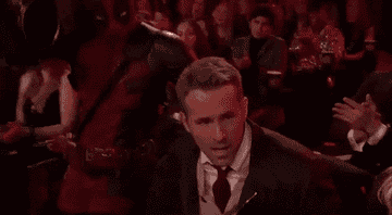 Deadpool interrupting Ryan Reynolds at the MTV Movie & TV Awards