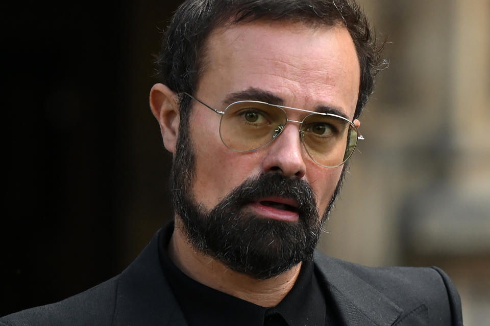 Russian-British businessman Evgeny Lebedev leaves the House of Lords in London on May 19, 2022. - Britain's Prime Minister Boris Johnson has been facing new scrutiny over his 2020 appointment of the Russian-born newspaper baron to the House of Lords. Longstanding speculation about Johnson's friendship with Evgeny Lebedev -- whose father was a KGB officer -- has revived since Russia invaded Ukraine. Lebedev, who has British citizenship and also owns the Independent newspaper, denied in March that he was a security risk or 