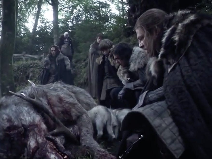 game of thrones dead direwolf tollymore