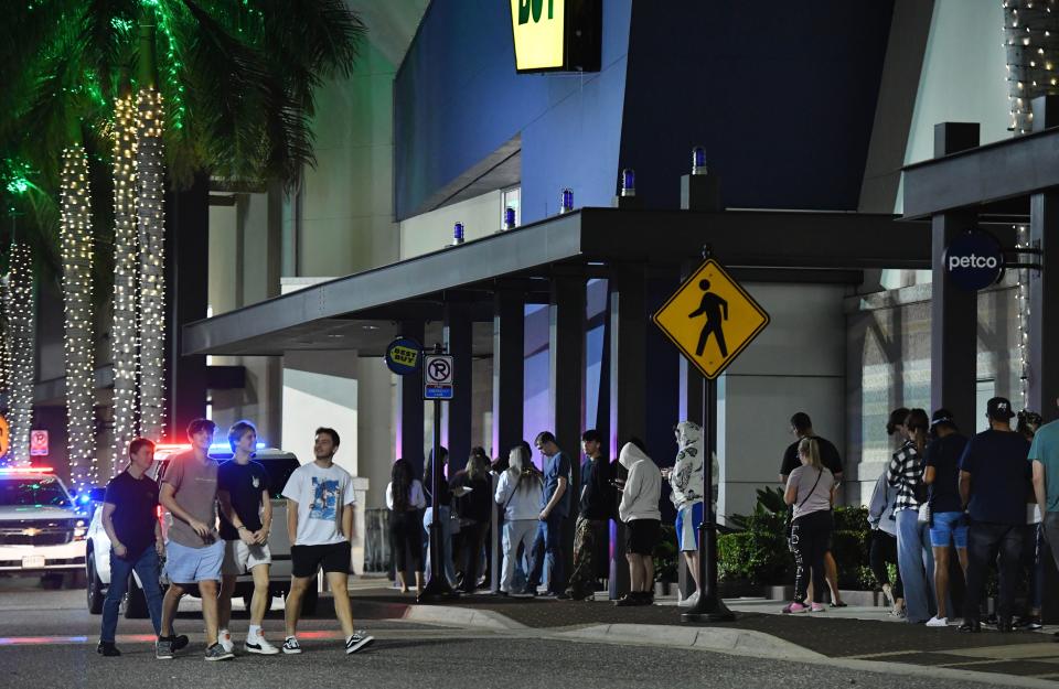 Black Friday shoppers form a line outside the Best Buy store at University Town Center before the doors open at 5 a.m. on Friday morning, Nov. 25, 2022 in Sarasota.