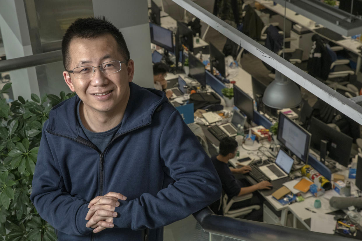 FILE PHOTO: Zhang Yiming, chief executive officer and founder of Bytedance Ltd., poses for a photograph in Beijing, China, on Thursday, April 11, 2019. (Photo: Gilles Sabrie/Bloomberg)