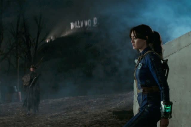 <p>Prime Video</p> Walton Goggins as The Ghoul and Ella Purnell as Lucy MacLean in episode 8 of 'Fallout' season 1 on Prime Video.