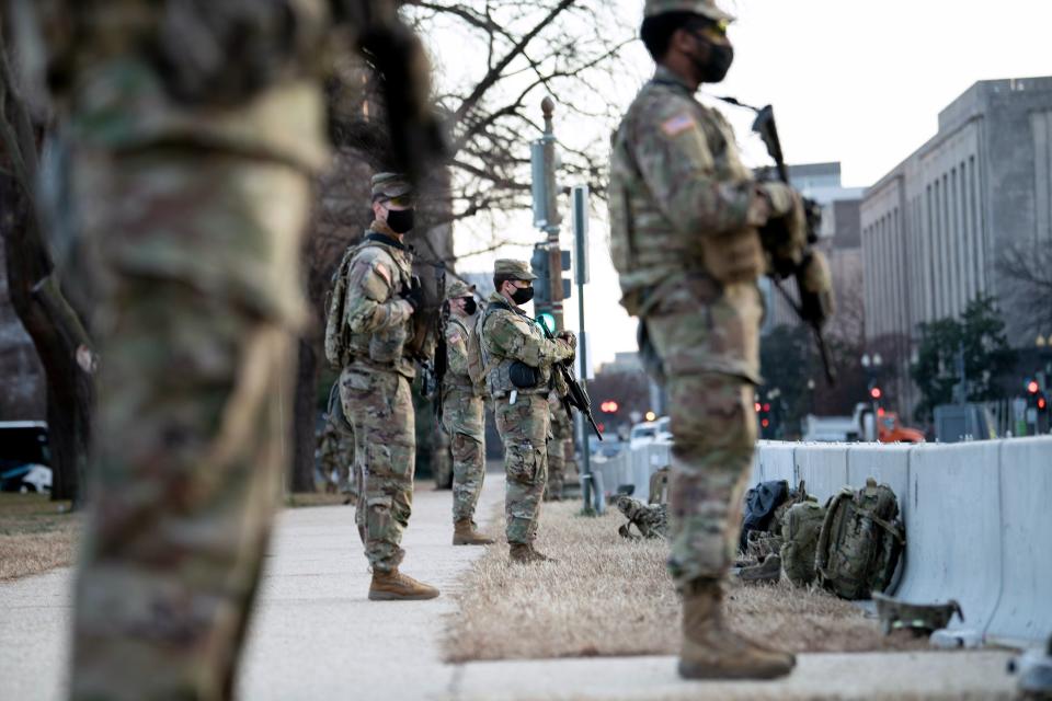 National Guard members at Capitol Hill. 