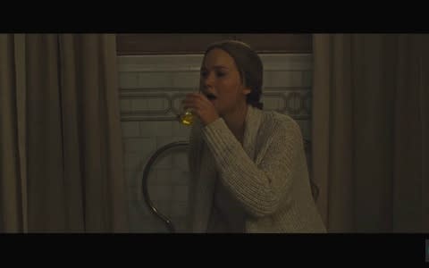 Jennifer Lawrence ingests a magical elixir in Mother! - Credit: Paramount Pictures/Screengrab