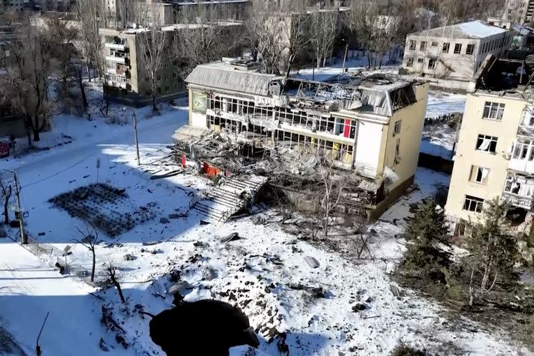 Edificio destruido en Bakhmut 