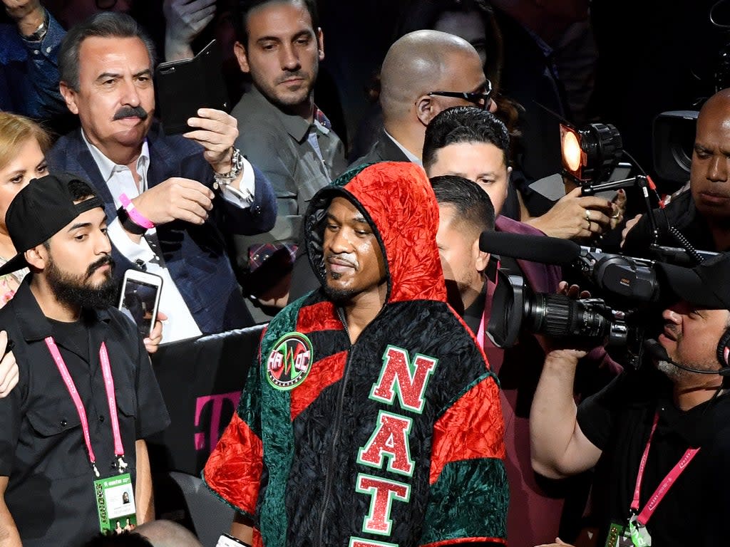 Daniel Jacobs makes his entrance ahead of his fight with Saul ‘Canelo’ Alvarez (Getty Images)