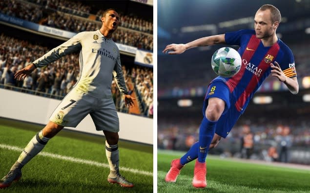 FIFA 18 v PES 2018: Video games's biggest derby kicks off again
