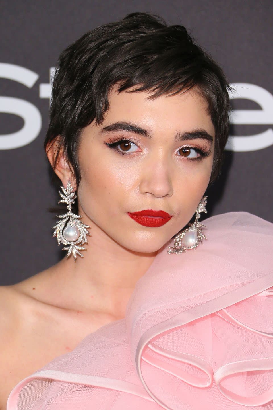 <p>The actress debuted a new super short crop at this year's Golden Globes after party.</p>