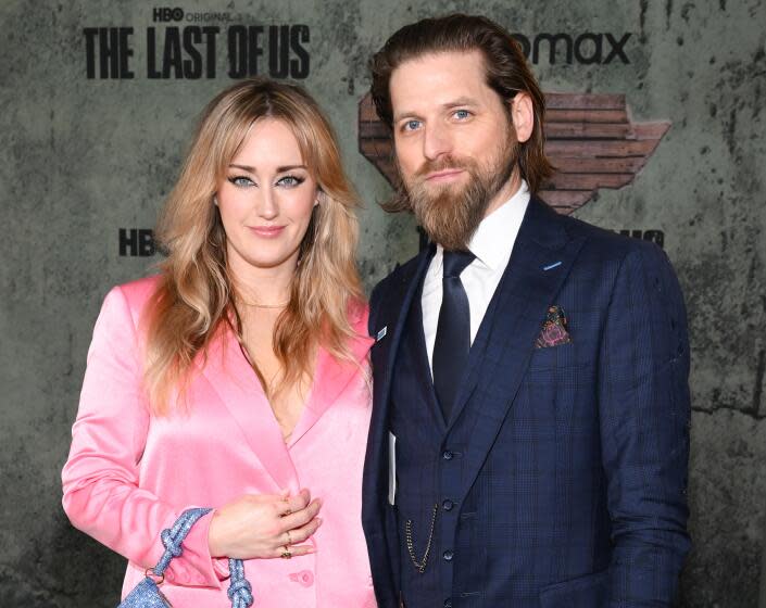 Ashley Johnson and Brian W. Foster at the Los Angeles premiere of HBO's original series "The Last of Us" held at Regency Village Theater on January 9, 2023 in Los Angeles, California.